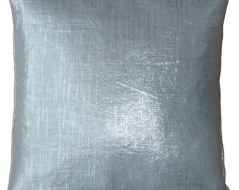 Tuscany Linen Silver Metallic Throw Pillow (Polyfill Insert Included)