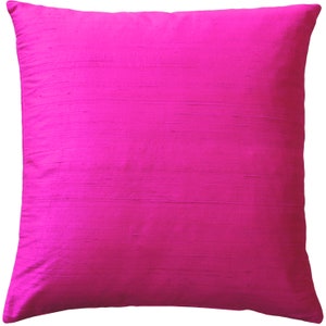 Sankara Silk 16x16 Throw Pillow Choose your Insert 04 Fuchsia Pink