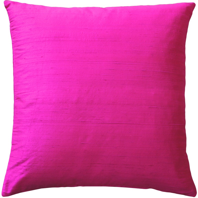 Sankara Silk 16x16 Throw Pillow Choose your Insert 04 Fuchsia Pink