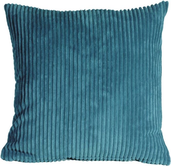 Wide Wale Corduroy 22x22 Marine Blue Throw Pillow polyfill / Etsy