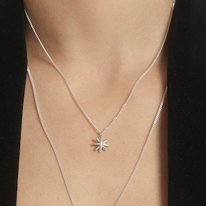 Star Necklace for Woman, Silver Star Necklace, Celestial Necklace, Celestial Jewelry, Unique Star Necklace, North Star Necklace, Modern