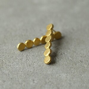 Circles Stud Earrings, Drop Stud Earrings, Unique Studs Women, Minimalist Jewelry, Geometric Earrings, Long Stud Earrings, Long Bar Earrings