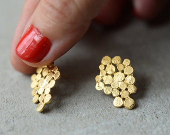 Cluster Stud Earrings, Dot Earrings, Minimalist Studs, Modern Stud Earrings, Minimalist Jewelry, Gold Post Earrings, Unique Stud Earrings