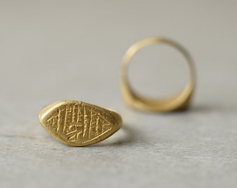 Gold Signet Ring, Signet Ring Women, Antique Style Ring, Egypt Jewelry, Signet Ring Men, Unisex Ring, Ethnic Ring, Pinky Ring, Egypt Ring