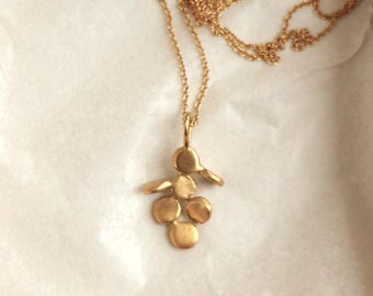 Spatial Cluster Pendant Necklace, gold necklace, unique handmade necklace, bunch pendant, Cluster necklace, valentine gift for woman, baladi