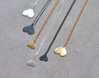 Silver Heart Necklace for Women, Minimalist Heart Necklace, Necklace for Girlfriend, Heart Jewelry, Dainty Heart Necklace, Promise Necklace