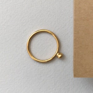 14k Gold Stacking Ring Set, Solid Gold Dot Ring, Dainty Stacking Ring, Unique Gold Jewelry, Unique Gold Stacking Ring, Ball Ring, Artistic 14K gold, 1 nugget