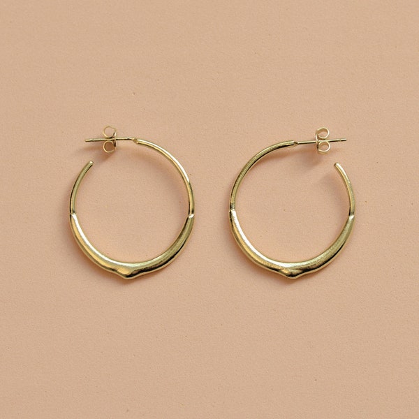 Mercury drop hoop size S, earrings, silver hoops, gold hoops,amorphous jewelry, Christmas gift for her, Hanukkah present,quick silver baladi