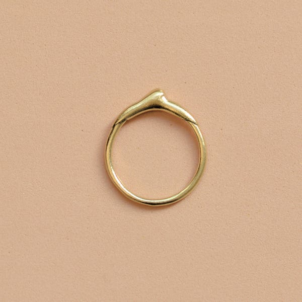 Mercury drop thin ring, minimalist silver or gold ring, stacking ring, studio baladi, Christmas gift, Hanukkah present, engagement band love