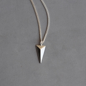 Silver Geometric Necklace, Triangle Necklace, Unique Silver Jewelry, Unique Silver Necklace for Woman, Kim Wexler, Better Call Saul, Modern image 3