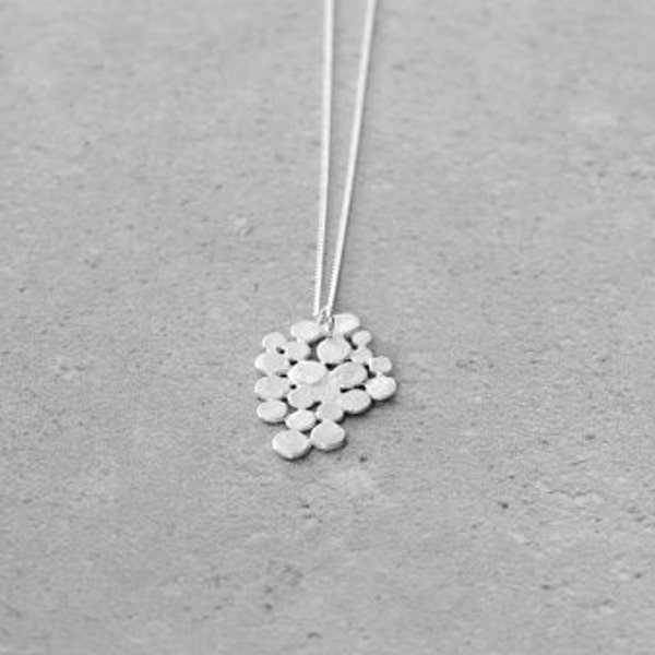 Sterling silver cluster necklace, holiday gift,silver chain, studio baladi, delicate, silver bunch,bride necklace,wedding,designer jewelry