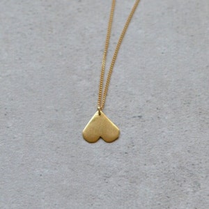 Gold Heart Necklace, Gold Layered Necklace, Heart Jewelry, Unique Heart Necklace, Necklace for Girlfriend, Minimalist Heart Necklace image 1