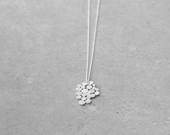 Small Sterling Silver Necklace, Unique Silver Necklace for Woman, Unique Silver Jewelry, Dainty Silver Necklace, Cluster Necklace, Delicate