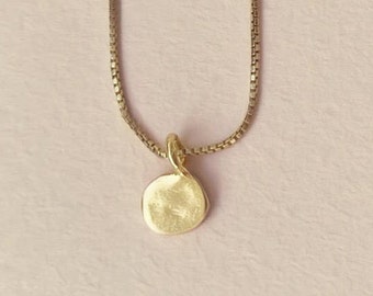 Dot Necklace, Minimalist 14k Gold Necklace, Tiny 14k Gold Necklace, Fine Jewelry, 14k Gold Disc Necklace, 14k Gold Medallion Necklace
