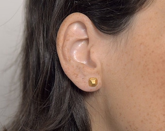 Gold Geometric Studs, Unique Gold Studs, Geometric Stud Earrings, Gold Stud Earrings for Women, Geometric Gold Jewelry, Minimalist Studs