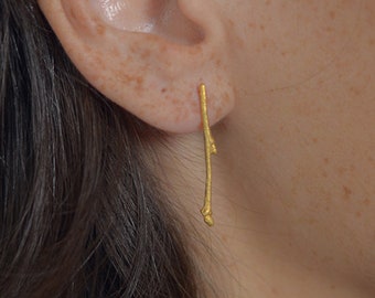 Unique Stud Earrings, Branch Earrings, Dainty Gold Earrings, Nature Inspired Jewelry, Unique Earrings for Women, Drop Studs, Twig earrings