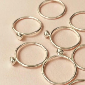 Unique Silver Ring, Ball Ring, Silver Ring for Women, Stack Ring, Minimalist Jewelry, Liquid Ring, Minimalist Ring, Dot Ring, Everyday Ring