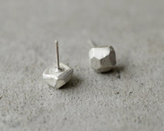 Geometric Stud Earrings, Faceted Studs, Stud Earrings for Women, Geometric Jewelry, Minimalist Stud Earrings, Unique Earrings Studs