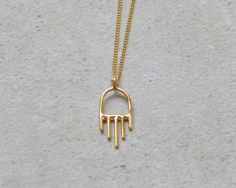 14k Gold Hamsa Necklace, Solid Gold Evil Eye Necklace, Minimalist Gold Jewelry, Minimalist 14k Gold Necklace, Dainty Solid Gold Necklace