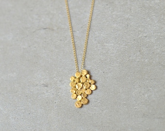 Gold cluster necklace, perfect gift for her, goldfill chain, delicate, bunch, bride, grapes, wedding designer necklace, studio baladi