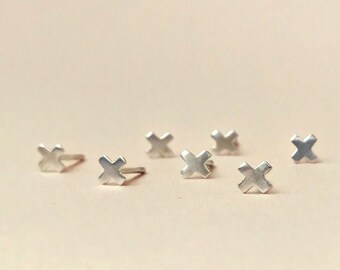 X Stud Earrings, Silver Stud Earrings, Tiny Stud Earrings, Stud Earrings for Women, Minimalist Jewelry, Everyday Studs, Silver X Studs