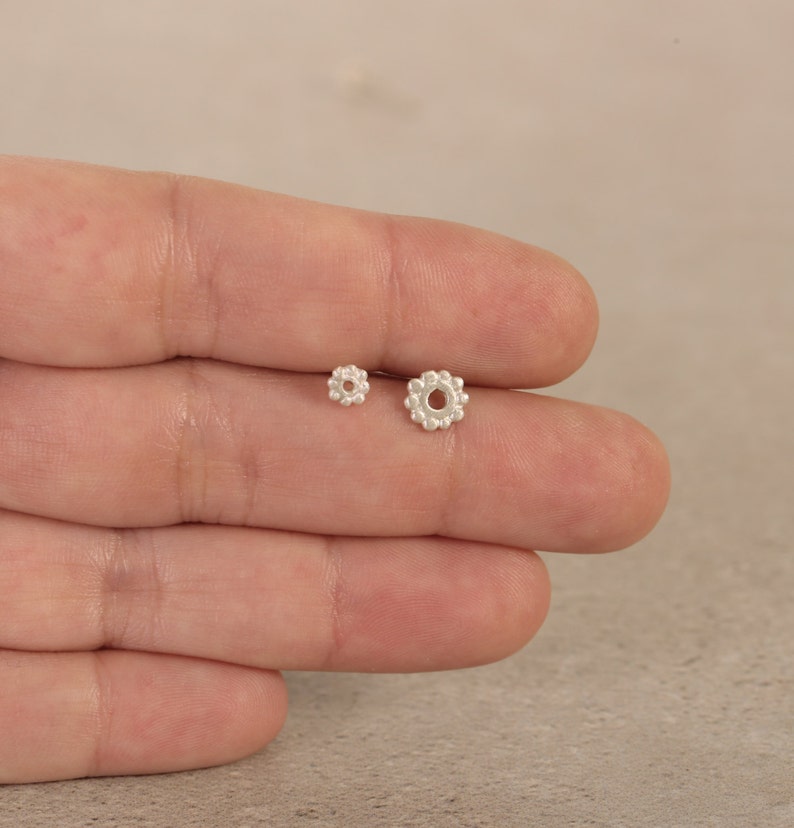 Flower Stud Earrings, Tiny Stud Earrings, Flower Jewelry, Minimalist Gold Stud Earrings, Small Stud Earrings, Delicate Earrings, Nature image 4