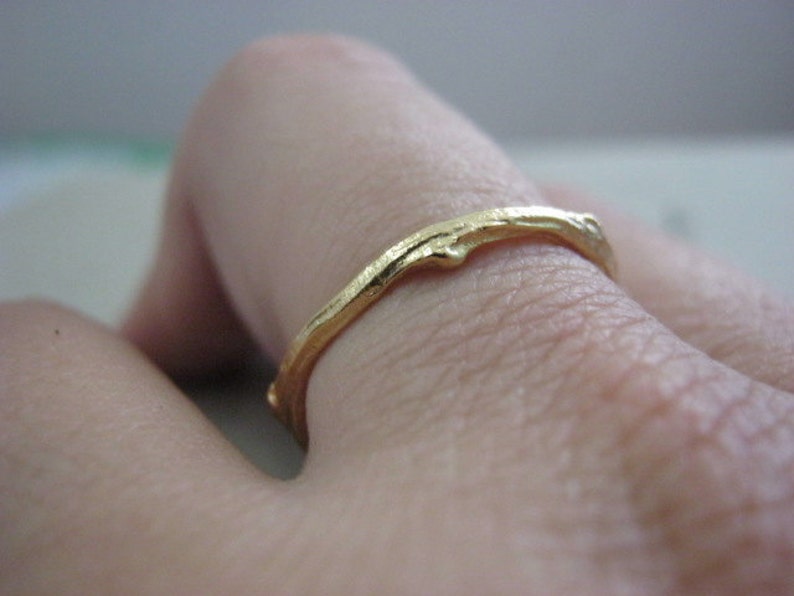 Unique Ring for Women, Organic Ring, Twig Ring, Gold Stacking Ring, Nature Inspired Jewelry, Branch Ring, Dainty Gold Ring, Minimalist Ring image 3