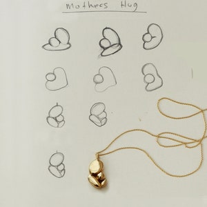 Collier câlin de mère, un pendentif significatif qui contient les émotions d'un câlin de mère, cadeau pour les mères, cadeau de grossesse, cadeau de naissance image 3
