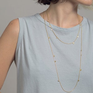 gold dot necklace long gold necklace perfect Christmas gift image 2