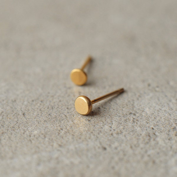 dot stud earrings, minimalist gold post earrings, holiday gift, circle earrings, tiny studs, simple, hand made, one of a kind, ear freckles