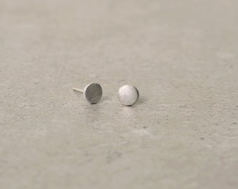 silver dot earrings, sterling studs, minimalist earrings, gift for her, stack earrings, simple, studio baladi, circle studs, round posts