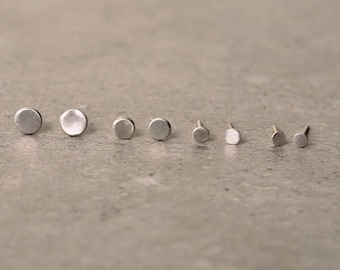 Silver Circle Stud Earrings, Tiny Stud Earrings, Minimalist Jewelry, Dot Stud Earrings, Small Post Earrings, Round Stud Earrings for Women