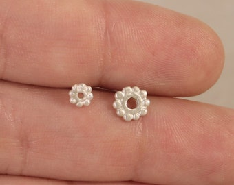 Tiny Stud Earrings, Flower Stud Earrings, Flower Jewelry, India Earrings, Unique Stud Earrings, Asymmetrical Earrings, Hindu Earrings