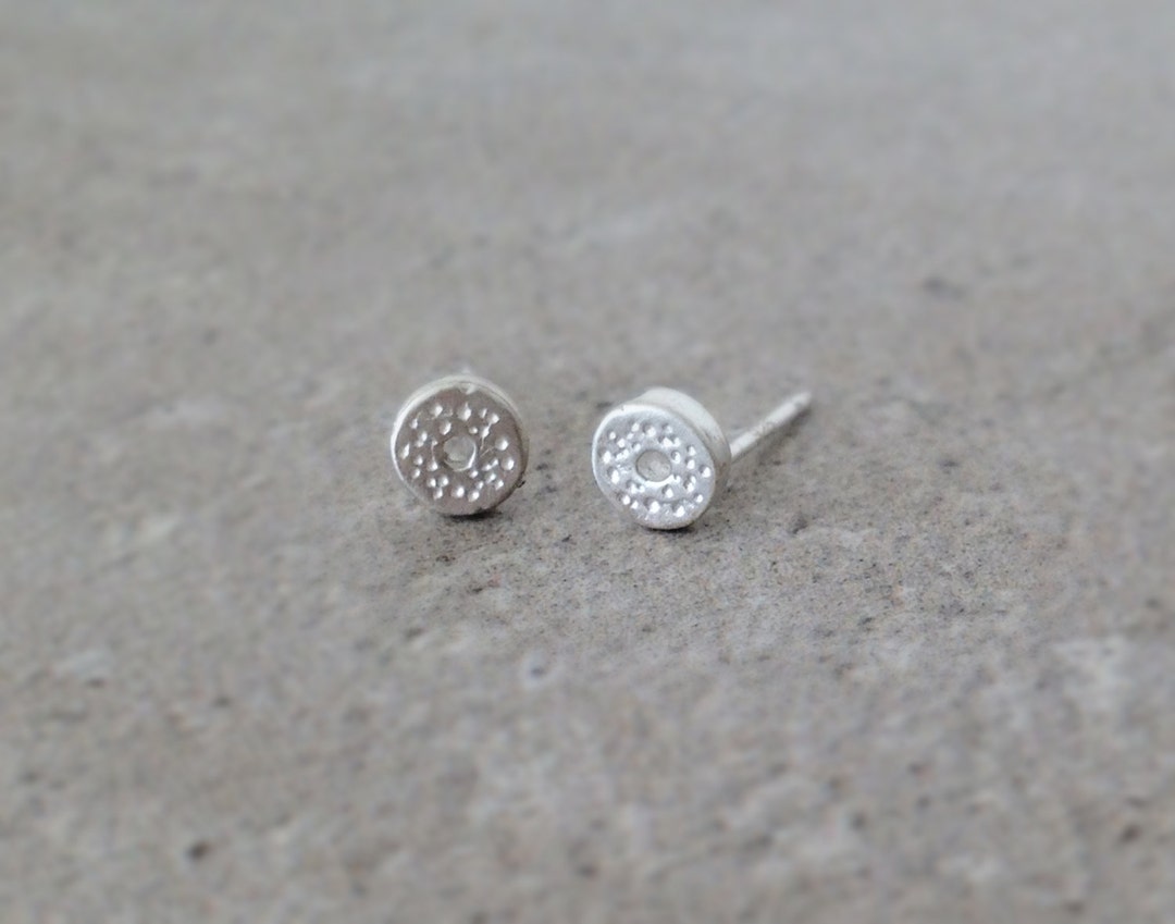 Silver Dot Earrings Sterling Silver Studs Minimalist Posts - Etsy