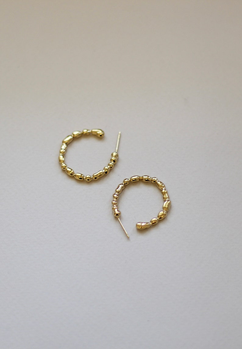 Unique Silver Hoop Earrings, open Hoop Earrings, Boho Hoop Earrings, Unique Silver Jewelry, Dainty Hoop Earrings, Textured Hoop Earrings image 3
