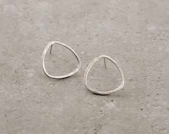 round wire minimalist earrings, sterling silver earrings, Christmas gift, simple and delicate, hand made, bridal,bridesmaid gift,baladi buzz