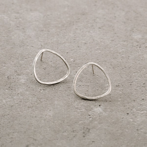 round wire minimalist earrings, sterling silver earrings, Christmas gift, simple and delicate, hand made, bridal,bridesmaid gift,baladi buzz