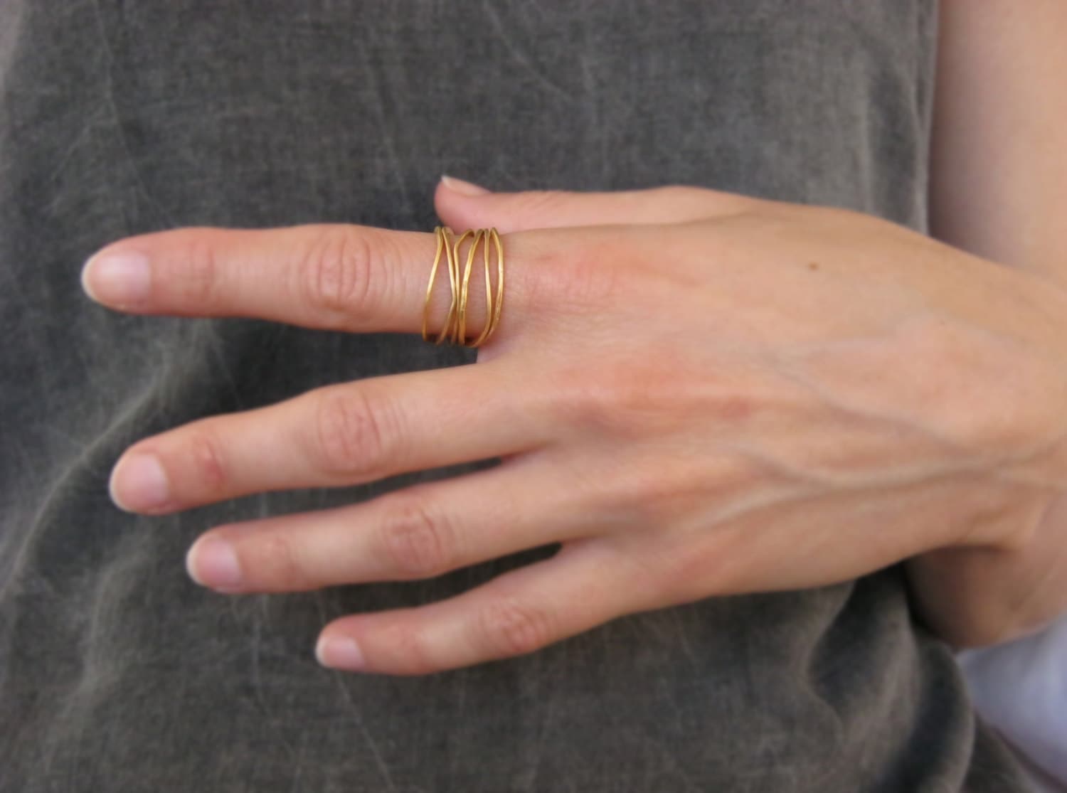 Delicate Bent Ring Stacking Ring Valentines Gift Gold - Etsy Israel