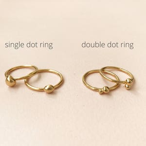 14k Gold Stacking Ring Set, Solid Gold Dot Ring, Dainty Stacking Ring, Unique Gold Jewelry, Unique Gold Stacking Ring, Ball Ring, Artistic 14K gold, 2 nugget