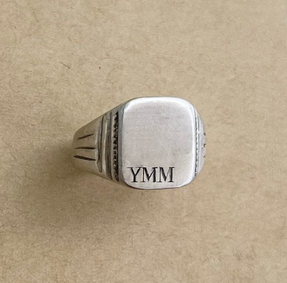 Personalized Signet Ring, Initial Signet Ring, Unique Silver Jewelry, Engraved Signet Ring, Customized Signet Ring, Silver Signet Ring