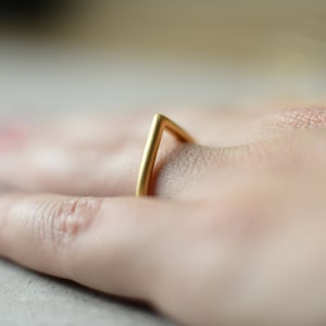 Drop gold ring, stacking ring, Holiday present, gift for her, wedding ring, engagement ring, gift for woman, designer ring, studio baladi image 2