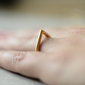 14k Gold Triangle Ring, Geometric Ring 14k, Unique Gold Jewelry, Unique Dainty Ring, Unique Stacking Ring, 14k Gold Stacking Ring, Artistic