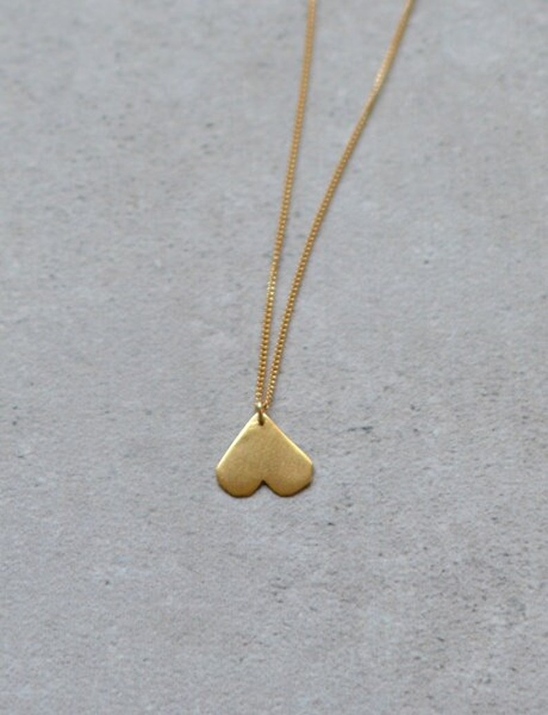 Gold Heart Necklace, Gold Layered Necklace, Heart Jewelry, Unique Heart Necklace, Necklace for Girlfriend, Minimalist Heart Necklace image 1