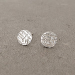 Round Silver Stud Earrings, Circle Stud Earrings, Unique Silver Jewelry, Unique Silver Stud Earrings, Everyday Earrings Sterling Silver