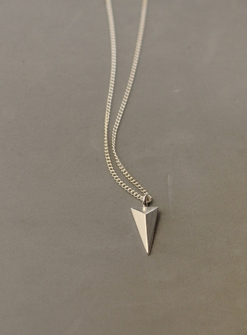 Silver Geometric Necklace, Triangle Necklace, Unique Silver Jewelry, Unique Silver Necklace for Woman, Kim Wexler, Better Call Saul, Modern image 5