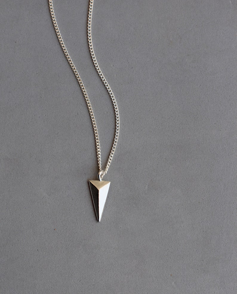 Silver Geometric Necklace, Triangle Necklace, Unique Silver Jewelry, Unique Silver Necklace for Woman, Kim Wexler, Better Call Saul, Modern image 3