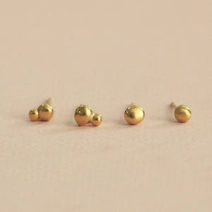 Gold Nugget Earrings, Minimalist Gold Stud Earrings, Gold Dot Studs, Unique Gold Jewelry, Nugget Stud Earrings, Small Gold Nugget Studs