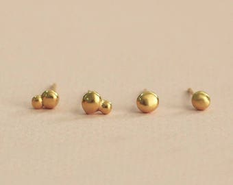 Minimalist 14k Gold Stud, Small 14k Gold Stud, Unique Gold Jewelry, Gold Nugget Earring, Tiny Solid Gold Stud, Unique 14k Gold Earring