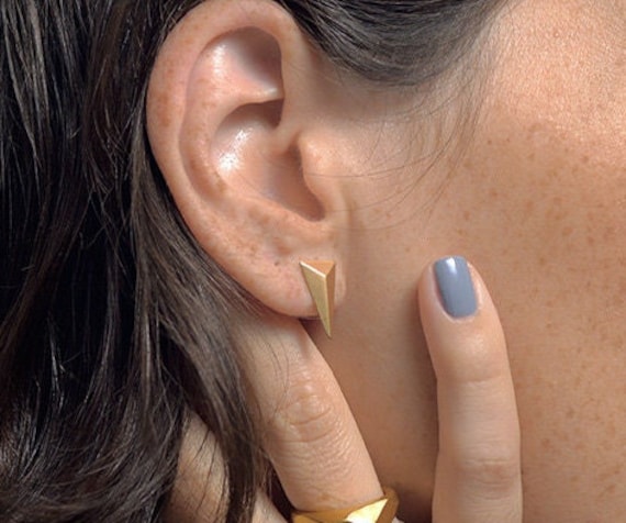 StudioBALADI Triangle Studs, Better Call Saul, Kimmy Wexler Earrings, Unique Gold Jewelry, 14K Gold Triangle Earrings, Triangle Drop Earrings, Geometric StudioBALADI Triangle Studs, Better Call Saul, Kimmy Wexler Earrings, Unique Gold Jewelry, 14K Gold Triangle Earrings, Triangle Drop Earrings, Geometric