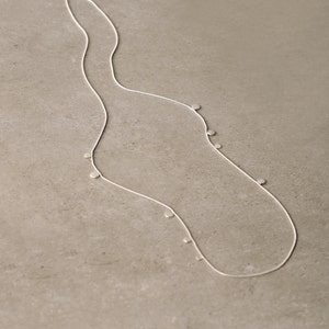 Silver Dot Necklace, Minimalist Dainty Necklace, Unique Silver Jewelry, Long Silver Necklace, Layered Silver Necklace, Unique Long Necklace